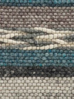 Woll-Teppich, Blue Stripes 10 Woll-Teppich, Blue Stripes -Sweet Beteppiche Geschaft Bjerka HandwebTeppich Blau BlueStripes 170x240 lup