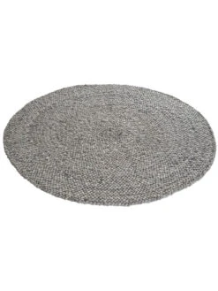 Woll-Teppich, Grey Natural -Sweet Beteppiche Geschaft Harpsund HandwebTeppich Grau GreyNatural 150rund fper