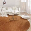 Hochflor-Teppich, Cognac -Sweet Beteppiche Geschaft Lounge Langflorteppich Terracotta Cognac 200rund mil