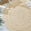 Jute-Teppich, Hellbeige -Sweet Beteppiche Geschaft Manacor JuteTeppich Creme Hellbeige 150rund mil