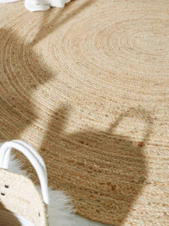 Sweet Beteppiche Geschaft -Sweet Beteppiche Geschaft Manacor Juteteppich beige dunkelbeige rund lup2