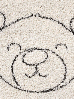 Kinder-Teppich, Hellbeige -Sweet Beteppiche Geschaft Mukava Kinderteppich SchwarzWeiss Hellbeige 120rund lup