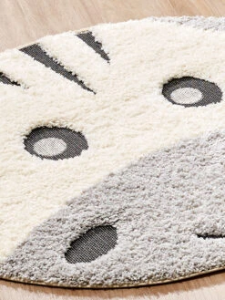 Kinder-Teppich, Hellgrau -Sweet Beteppiche Geschaft Quagga KinderTeppich Grau Hellgrau 120rund lup