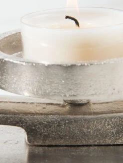 Teelichthalter, Nickel -Sweet Beteppiche Geschaft SingleHeart Kerzenstaender Silber Nickel 12x25x272C3 lup202