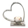 Teelichthalter, Nickel -Sweet Beteppiche Geschaft SingleHeart Kerzenstaender Silber Nickel 12x25x272C3 per2202