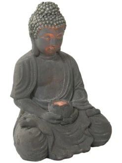 Figur, Hellgrau -Sweet Beteppiche Geschaft SitzenderBuddha Figur Grau Hellgrau 36x29x50 per2