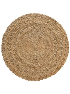 Jute-Teppich, Natural -Sweet Beteppiche Geschaft Skyarp JuteTeppich Beige Natural 150rund pla