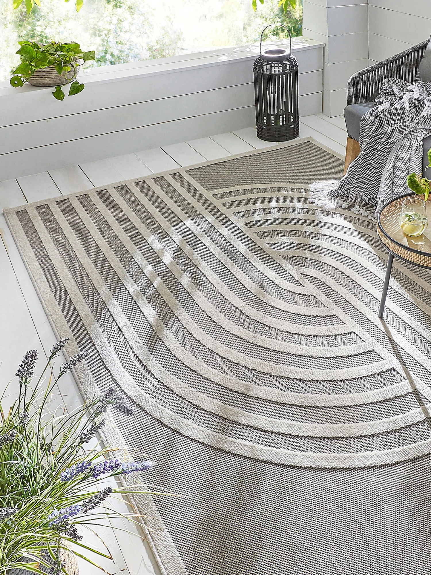 Outdoor-Teppich, Silbergrau 3 Outdoor-Teppich, Silbergrau