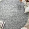 Handweb-Teppich, Dark Grey -Sweet Beteppiche Geschaft Tjaellmo HandwebTeppich Dunkelgrau DarkGrey 200rund mil