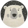 Kinder-Teppich, Dunkelgrau -Sweet Beteppiche Geschaft Ursus KinderTeppich Grau Dunkelgrau 120rund pla