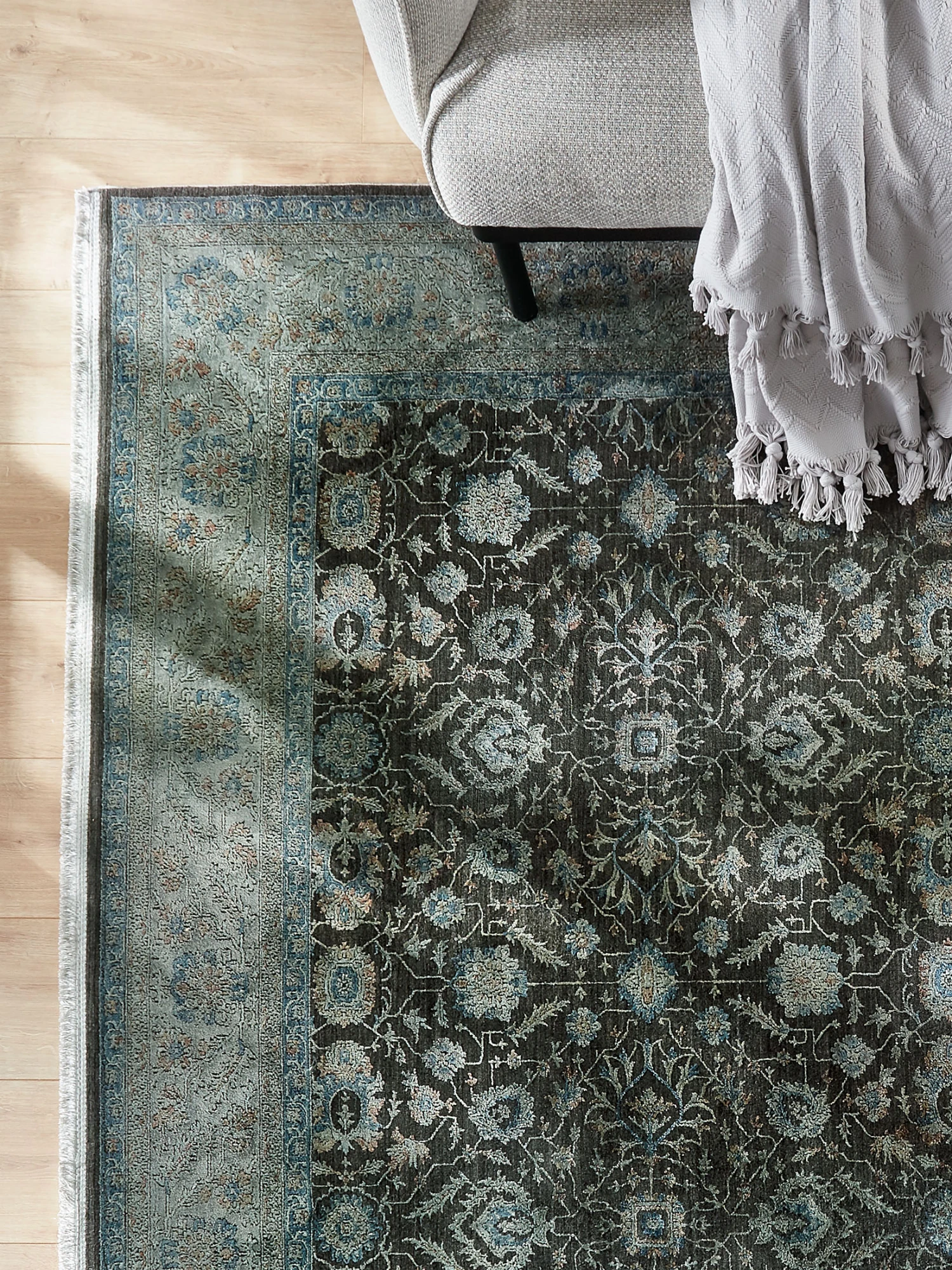 Vintage-Teppich, Green-Blue 3 Vintage-Teppich, Green-Blue