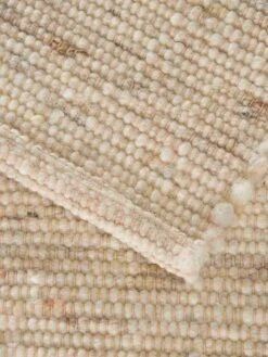 Woll-Teppich, Light Beige -Sweet Beteppiche Geschaft Vennesund HandwebTeppich Creme Hellbeige 170x230 wel